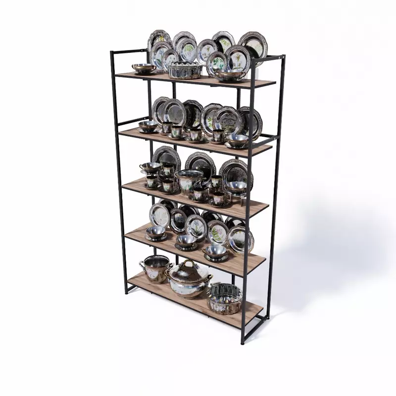 Пристенный стеллаж BOTTI 2135-05-1, 1 секц., 5 уровней в секции, без полок